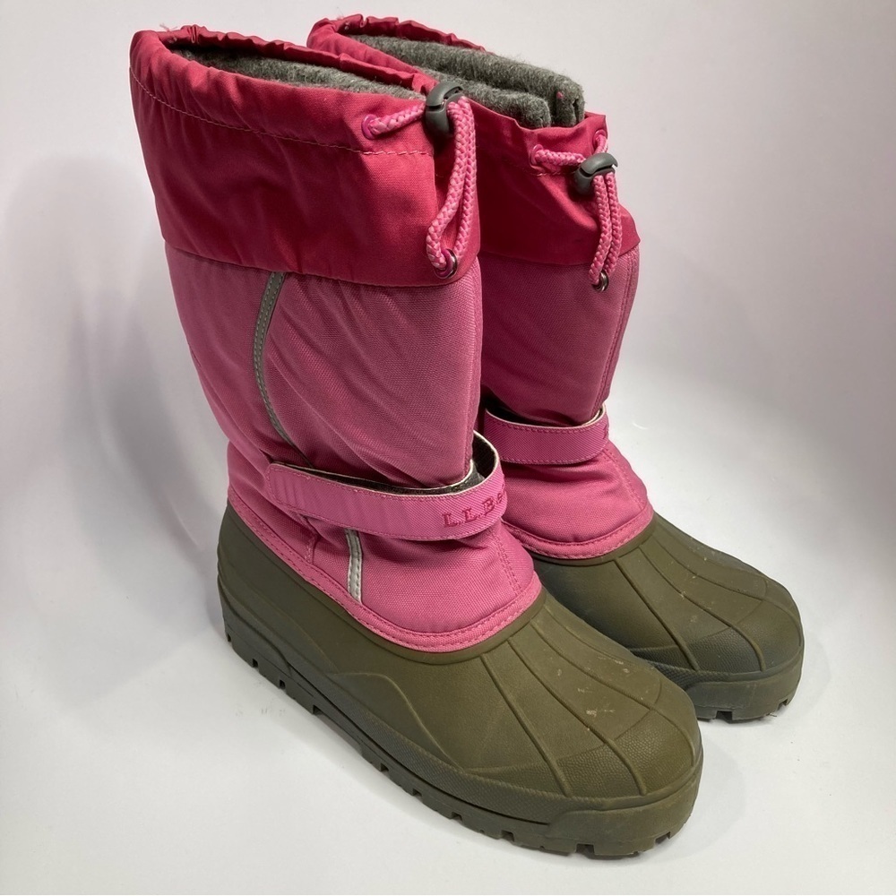 L.L. Bean snow Boots size 7 youth pink‎ gray